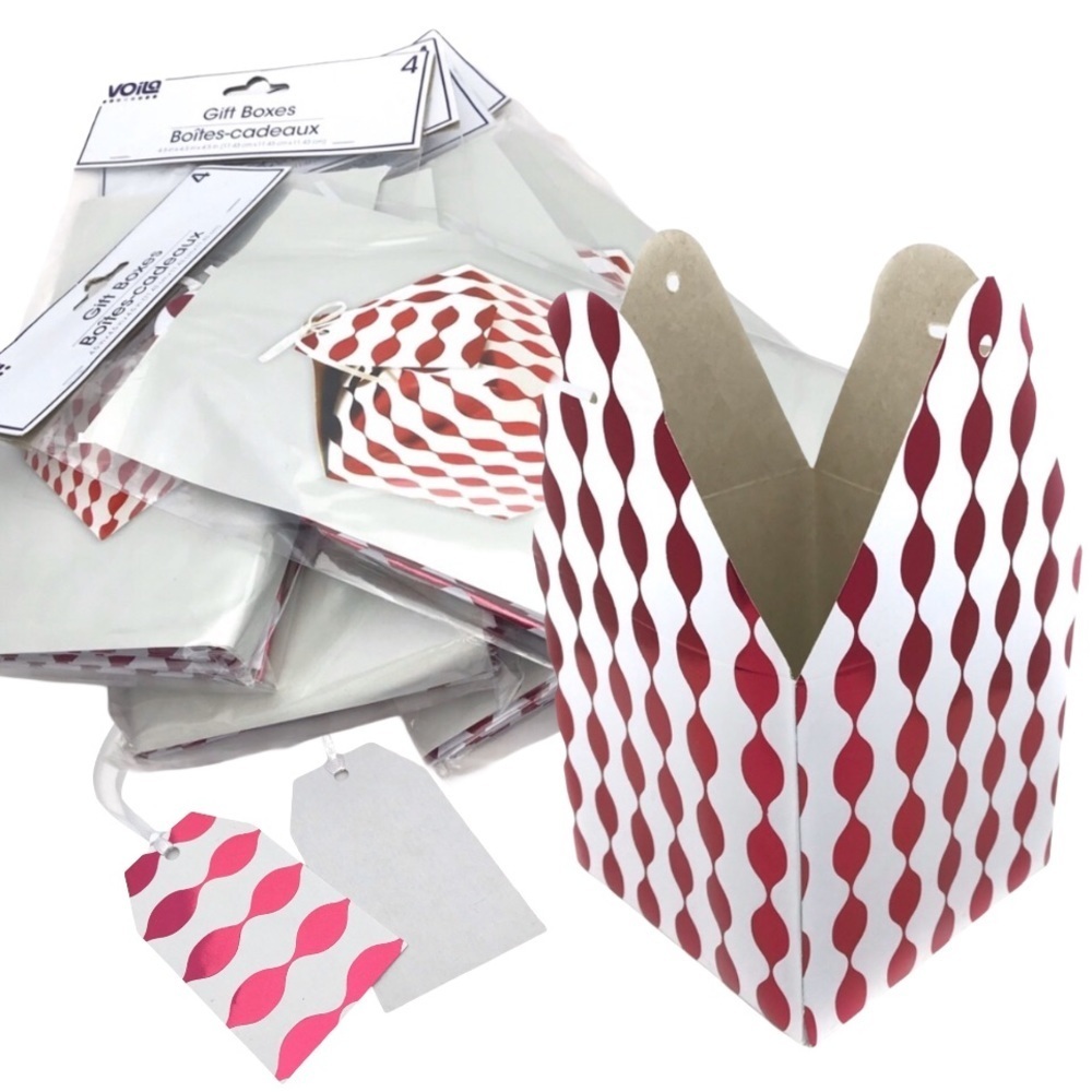 Gift Boxes -‎ 20 total - Lot - Foil Fuchsia w/Tag